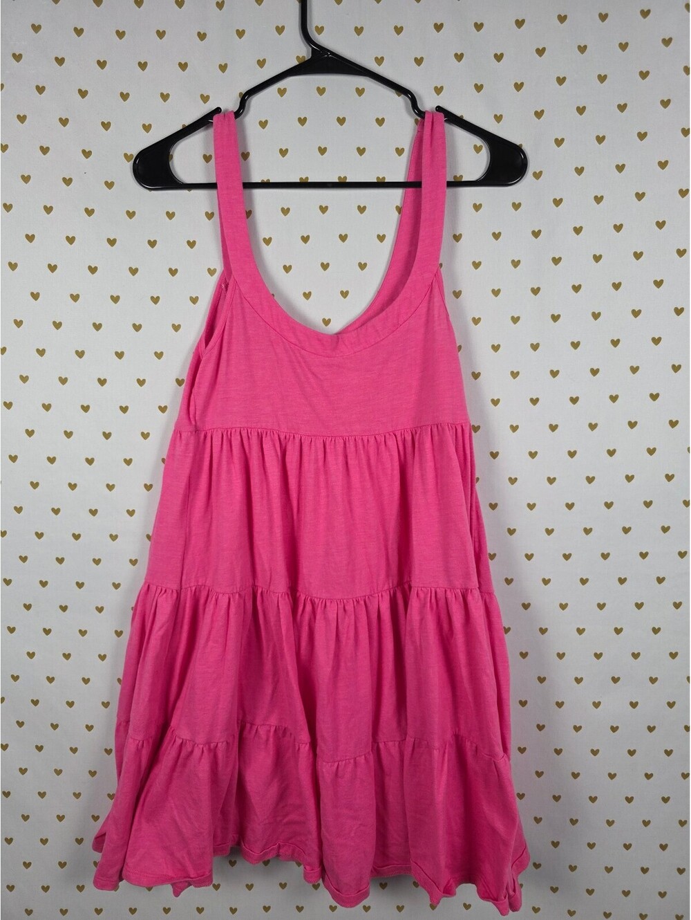 Victoria’s Secret PINK University of PINK Tiered Babydoll Dress Hot Pink M